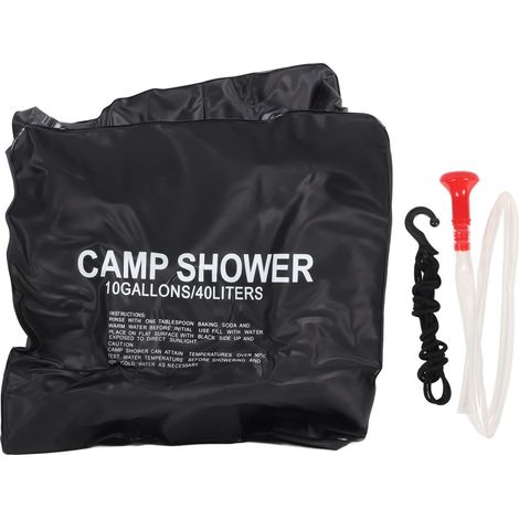 40-liter-solarduschsack Aus Dickem Pvc Für Camping, Wandern Und Strand – Mit Abnehmbarem Schlauch