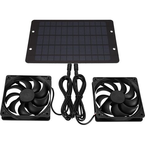 10w 12v Solar-abluftventilator Mit 2 Ventilatoren – Für Gewächshaus, Hühnerstall, Scheune, Schuppen Und Hundezwinger