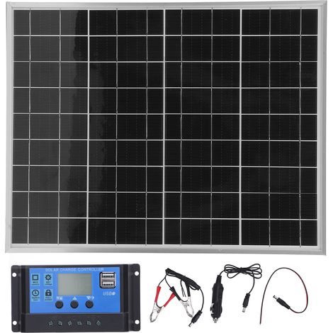 15-w-solarladegerät Mit 60-a-regler, Wasserdichtes 12/24-v-monokristallin-panel Für Auto, Boot Und Wohnmobil