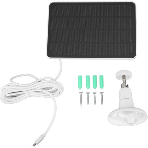 4-w-5-v-solarpanel Für Drahtlose Überwachungskameras, Ip65 Wasserdicht, Usb-c-ausgang, Weiß