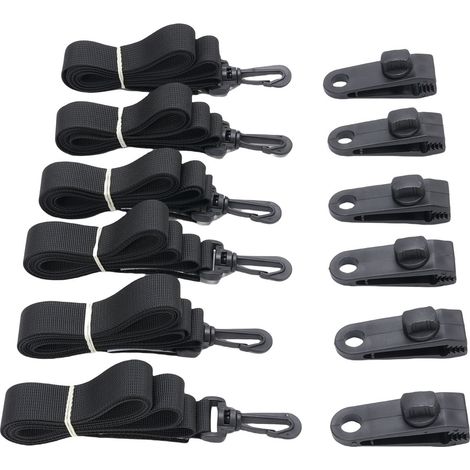 Befestigungsset Für Solar-poolabdeckungen – 6 Gurte + 6 Nylonclips, Länge 176,5 Cm, Max. Dicke 0,6 Cm