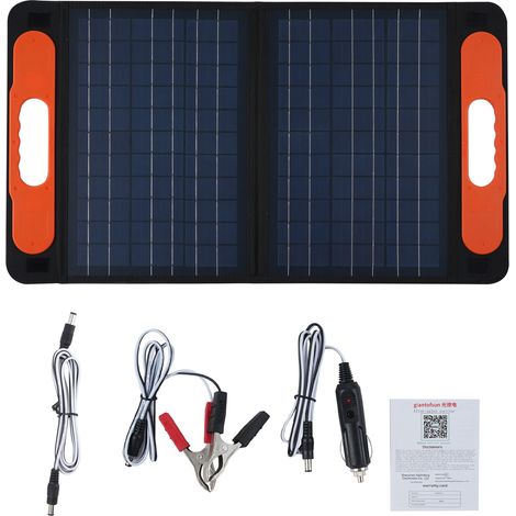60-w-polykristallin-solarpanel Mit Griff Und Verstellbarer Halterung, Ip65 Wasserdicht, Schwarz