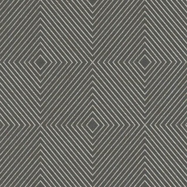 Bricoflor Vliestapete Schwarz Silber Rauten Tapete Geometrisch für Jugendzimmer und Küche Vlies Mustertapete mit Metallic Effekt