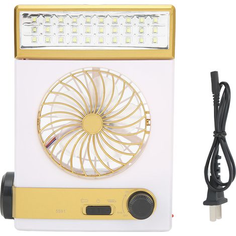Wiederaufladbarer Solarventilator Mit Led-licht, Integriertem 1400-mah-akku, Für Den Innen- Und Außenbereich Geeignet, 30 Leds Und Stufenloser Helligkeitsregelung