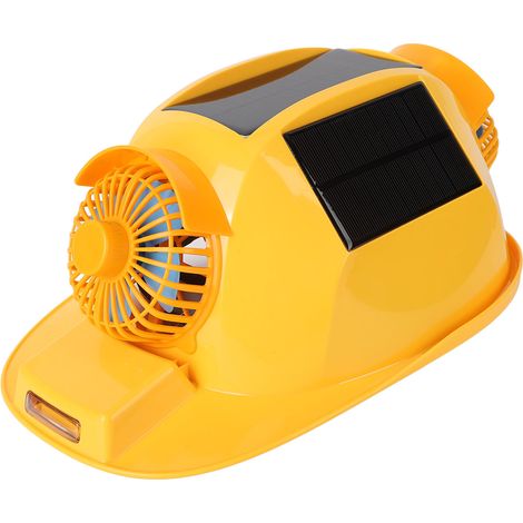 Schutzhelm Mit Doppellüfter Und Integriertem Solarpanel – Gelb, Fiberglas & Abs