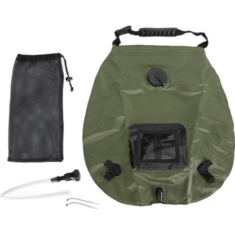 20-liter-solarduschtasche Mit Integriertem Thermometer – Olivgrün, Leichtes Und Tragbares Pvc Für Camping, Wandern Und Strand