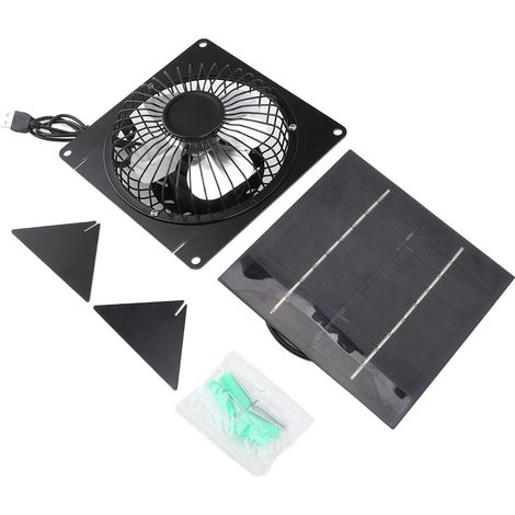 Tragbarer 20-w-5-v-solarventilator Mit 14,5-cm-monokristallin-panel Und 2 Halterungen Für Den Schreibtisch Oder Den Außenbereich