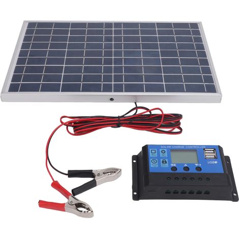 10w 12v Polykristallines Solarmodul, Ip65 Wasserdicht, Mit 30a Laderegler Für Den Außenbereich