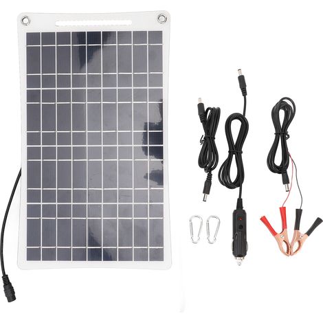 12-w-18-v-solarpanel Für 12-v-batterie – Tragbar, Ip65 Wasserdicht, Mit Zwei Usb-anschlüssen