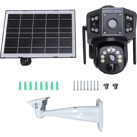 4g Hd-funk-solar-überwachungskamera Mit Zwei 360°-panoramaobjektiven Und Pir-sensor