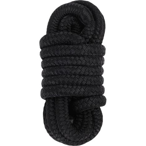 Marine-festmacherleine, Doppelt Geflochtenes Nylon, 9,5 Mm X 4,5 M, 30 Cm Ösen, Schwarz