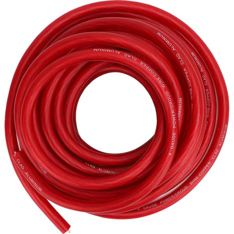Awg (7,62 M) Kupferummanteltes Aluminium-strom- Und Erdungskabel, Flexibel Und Halbtransparent, Rot