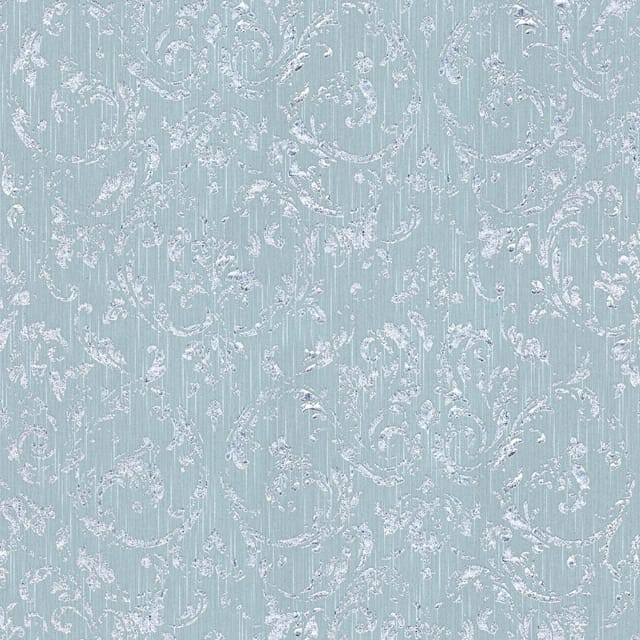 Bricoflor Glitzer Tapete Hellblau Silber Metallic Vliestapete Elegant für Schlafzimmer und Wohnzimmer Edle Vlies Textiltapete mit Ornament