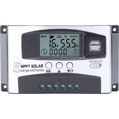 60a Mppt-solarladeregler Mit Lcd-bildschirm, Bluetooth-steuerung Und Mobiler App Für 12/24/36/48v-batterien
