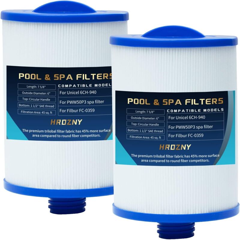 Spa-filter Für Unicel 6ch-940 Und Pww50p3 – Filterkartusche Kompatibel Mit Viking Spa, Filbur Fc-0359 – Für Kinderbecken Und Acryl-whirlpools – 2er-pack