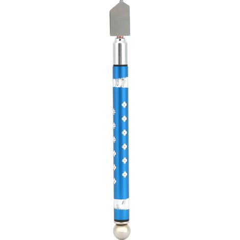 Glasschneider Mit Wolframkarbidscheibe Und Griff Aus Aluminiumlegierung – Blau, 54 G