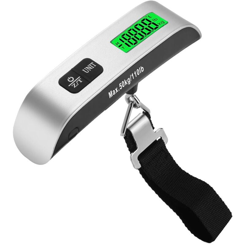 Set Mit 2 Digitalen Reisegepäckwaagen – Hochpräzise Elektronische Gepäckwaagen Bis 50 Kg / 110 Lb – Hintergrundbeleuchtetes Lcd-display – Tragbar Und Rutschfest – Schwarz