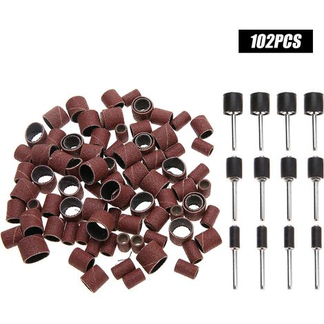 102-teiliges Set Für Rotationsschleifer: Schleiftrommeln (1/2", 3/8", 1/4") + Befestigungsstangen