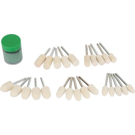 Mm Zylindrischer Wollpolierkopf – 25er-packung Mit Grüner Paste Für Hochglanzpolitur Von Metallen