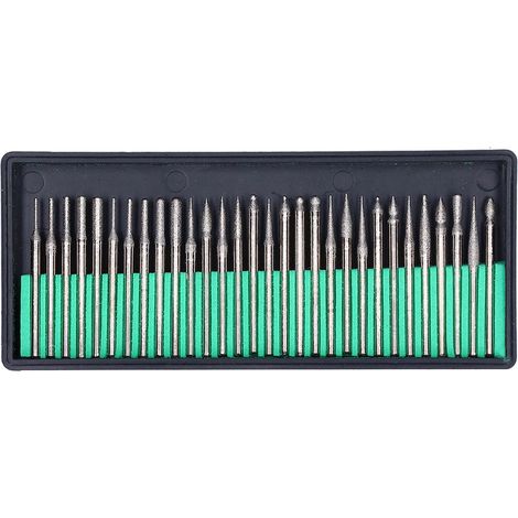 Set Mit 30 Schleifstiften Für Geradschleifmaschinen, 3 Mm Schaft, Verschiedene Formen (kugelförmig, Konisch, Zylindrisch)