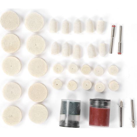 Set Mit 36 Polierpads Aus Wollfilz, Vielseitiges Schleifzubehör Für Metalle Und Nichtmetallische Werkstoffe