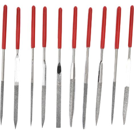 Set Mit 10 Präzisions-metallfeilen Aus Gehärtetem Stahl – 3 X 140 Mm, Ergonomischer Und Langlebiger Griff