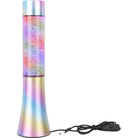 33 Cm Große, Flackernde Flüssigkristalllampe Mit Usb-anschluss Und Regenbogenfarbenem Led-licht Für Entspannende Atmosphäre Im Büro Oder Schlafzimmer