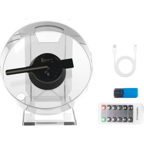 11 Cm 3d-hologramm-tischventilator – Brillenfreier Stereo-led-bildschirm Mit Integriertem Lautsprecher, Transparent