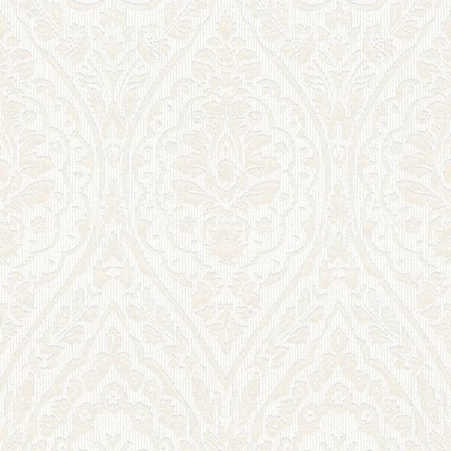 Bricoflor Landhaus Tapete Floral Weiße Vlies Textiltapete mit Ornament Elegant Textil Vliestapete im Landhausstil für Esszimmer und Schlafzimmer