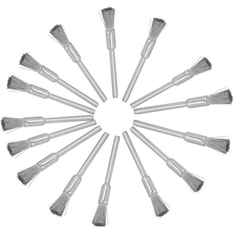 Mini-stahldrahtbürste Für Rotationsschleifer – 15 Stück, 3 Mm Schaft, 3 × 5 Mm Abmessungen