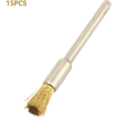 Mini-kupferdrahtbürste Für Rotationsschleifer – 15 Stück, 3 Mm Schaft, Abmessungen 3 × 5 Mm