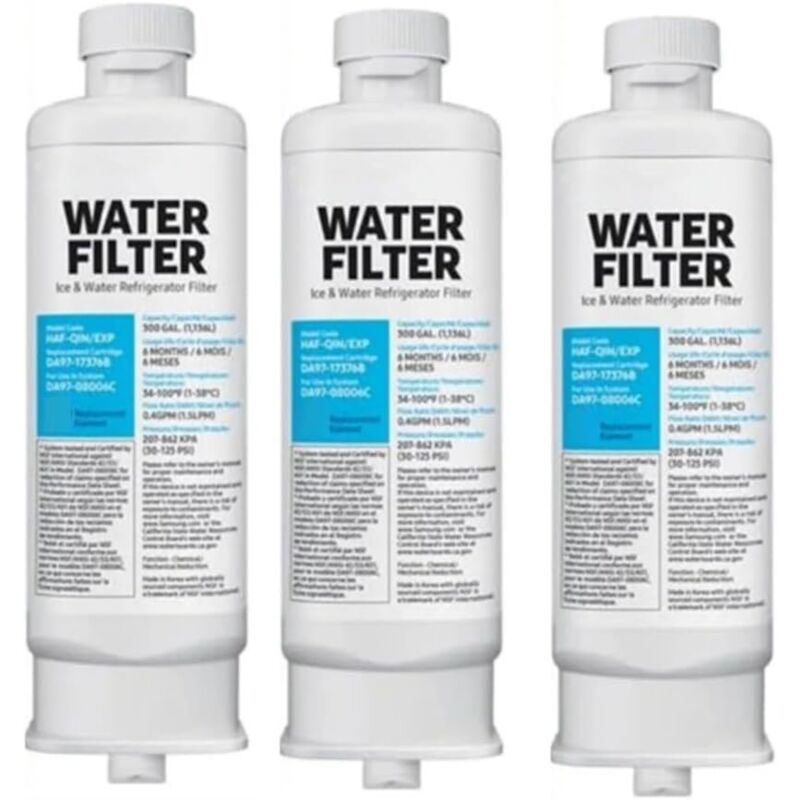 3er-pack Wasserfilter Für Samsung Kühlschränke Im Amerikanischen Stil – Kompatibel Mit Haf-qin, Da97-17376b, Da97-08006c – 3-lagige Ersatzfilterkartusche – Reines Und Kristallklares Wasser