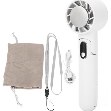 Freihändiger, Tragbarer Ventilator Mit Tec-kühlung, 5 Geschwindigkeitsstufen, 4000-mah-akku, Weiß, Modell H08
