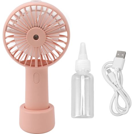 Tragbarer Persönlicher Sprühventilator, Pink, 2000 Mah Akku, 3 Geschwindigkeitsstufen, 2 Sprühmodi