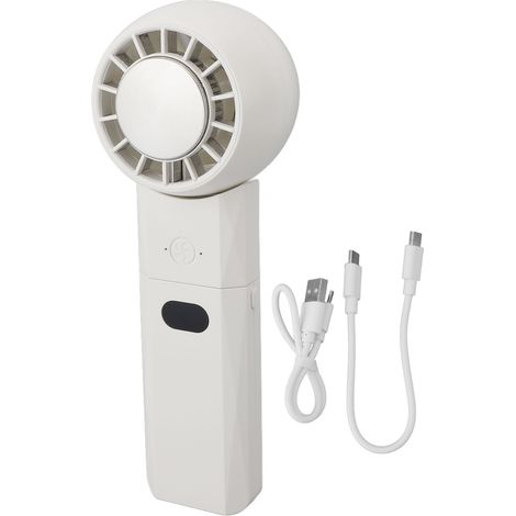 Wiederaufladbarer Usb-ventilator Mit Eiskühlung, 3 Geschwindigkeitsstufen, 4000-mah-akku, Weiß