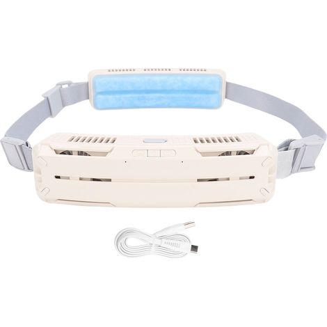 Wiederaufladbarer, Tragbarer Gürtelventilator Mit Usb-anschluss Für Outdoor-aktivitäten Und Sport – Weiß, 5000 Mah, Leistungsstark