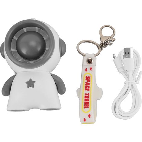 Tragbarer Ventilator In Astronautenform – Usb-aufladbar, 3 Geschwindigkeitsstufen, Leise, Weiß
