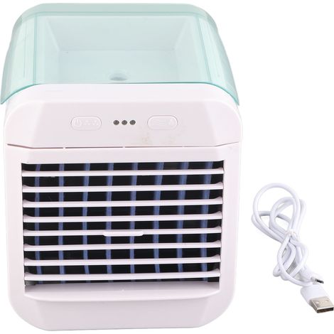 Tragbarer Luftkühler Fürs Büro – 3-stufiger Usb-ventilator Mit Luftbefeuchter Und Nachtlicht, Blau