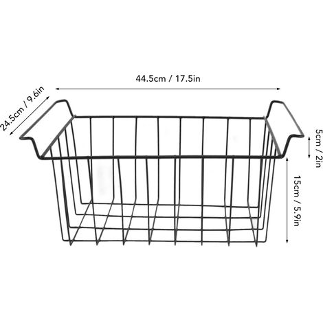 Gefrierkorb Aus Pe-beschichtetem Draht – 2 Stück, Schwarz, 44,5 X 24,5 X 20 Cm