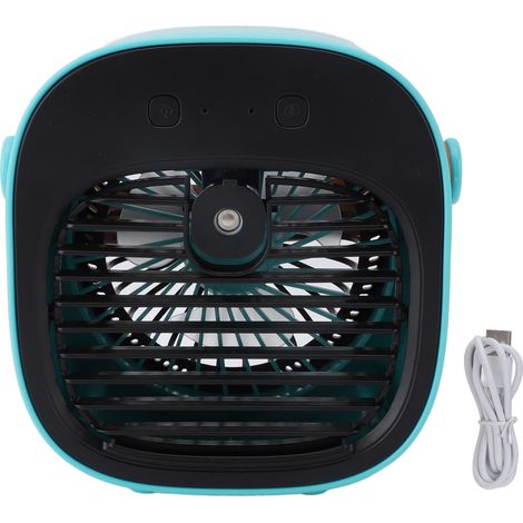 Wiederaufladbarer, Tragbarer Verdunstungs-klimagerät Mit Usb-anschluss Und 3 Geschwindigkeitsstufen, Persönlicher Ventilator Für Büro, Schlafzimmer Und Reisen – Blau
