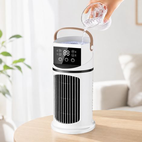 3-in-1-verdunstungskühler Für Den Persönlichen Gebrauch, Leiser Betrieb, Usb-anschluss, 8-stunden-timer, 7 Beleuchtungsmodi, 640-ml-wassertank