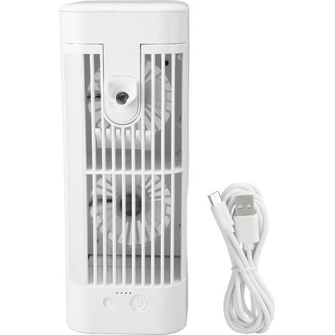 Tragbarer 5-w-ventilator Mit Klimaanlage, Bürstenlosem Motor, 120-ml-wassertank, Nachtlicht, Leise
