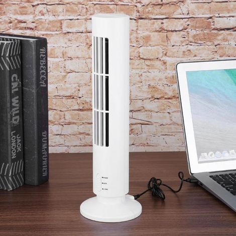 Rotorblattloser Usb-tischventilator – Kompakter Kühlturm 10,5 Cm X 33 Cm, Weiß, 2,5 W