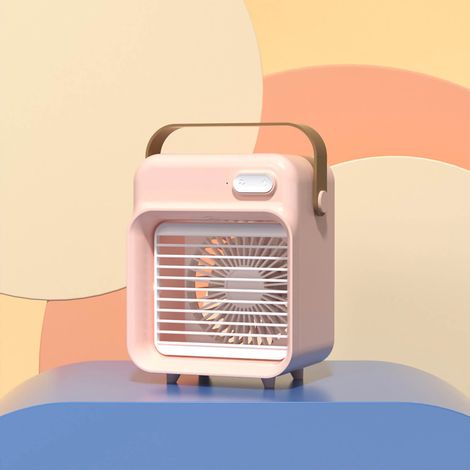 Mini-usb-luftkühler Fürs Büro – Ventilator Mit 3 Geschwindigkeitsstufen, 150-ml-wassertank, Pink