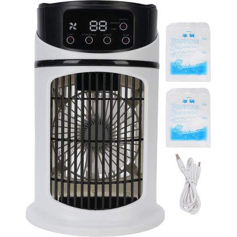 4-in-1 Tragbarer Ventilator Mit Luftbefeuchter, 300-ml-tank, 6 Geschwindigkeitsstufen, Nano-nebel-technologie