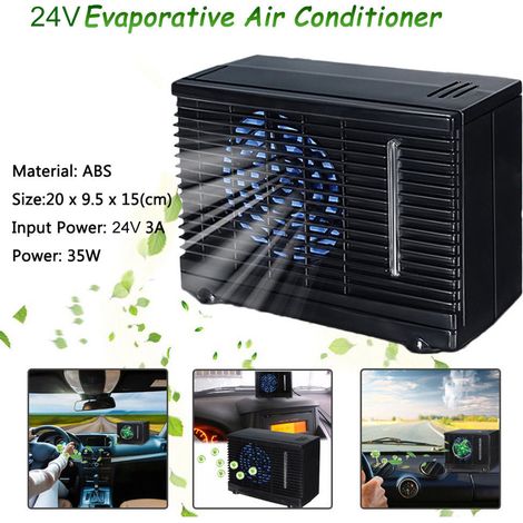 Tragbarer 24-v-verdunstungsluftkühler Für Auto, Lkw Und Zuhause – 60 W, 20 X 9,5 X 15 Cm, Abs