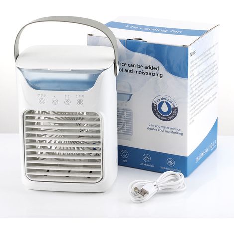 Tragbarer Luftkühler, 700 Ml, 3 Geschwindigkeitsstufen, 2 Kaltnebelmodi, Automatischer Timer, Luftbefeuchter