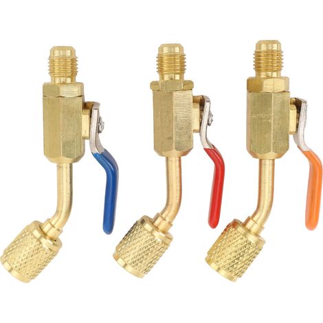 Messing-kugelhahn Für Klimaanlagen – Kompatibel Mit R134a/r410a/r22/r12, 1/4"-sae-anschluss, Kompakter Winkel