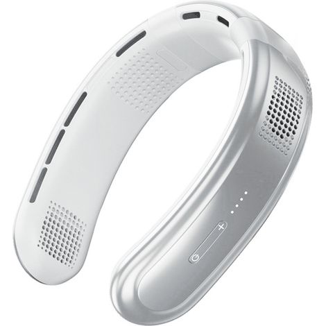 Wiederaufladbarer Usb-nackenventilator, 5 Leise, Leistungsstarke Und Verstellbare Flügel – Weiß