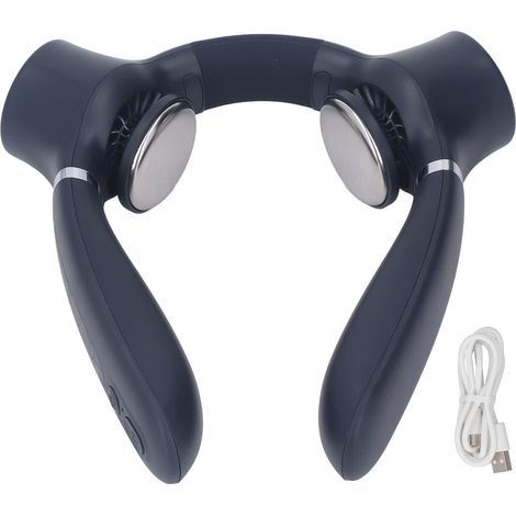 Verstellbarer, Tragbarer Nackenventilator, Usb-aufladbar, Sofortkühlfunktion, Dunkelblau
